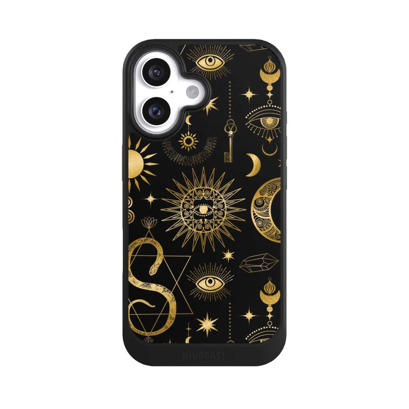 iPhone 16 NIVOcore Himmlische Sonne und Mond Steampunk
