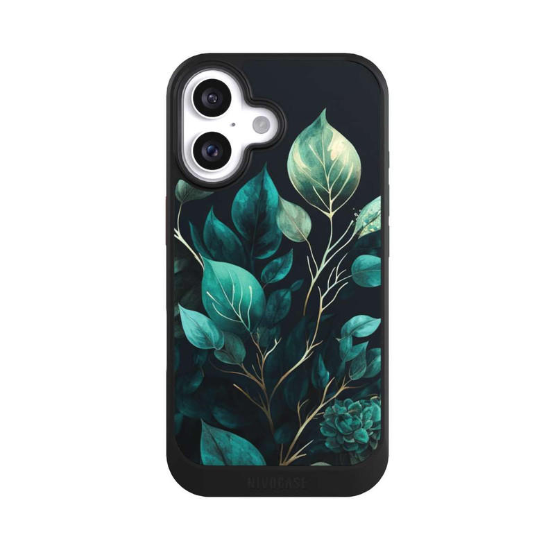 iPhone 16 NIVOcore Eukalyptus dunkler Hintergrund