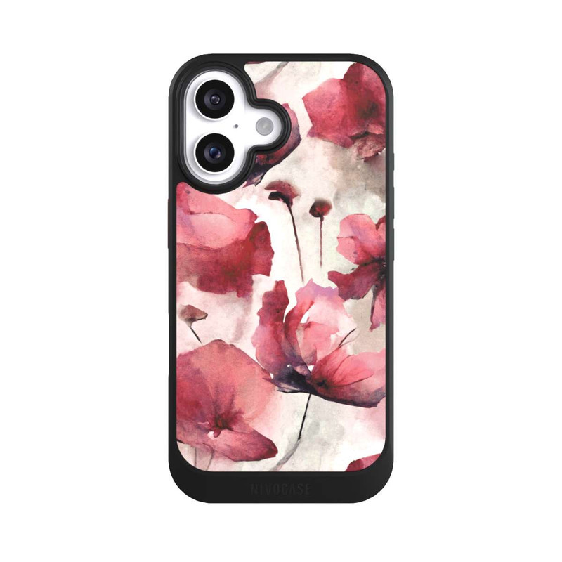iPhone 16 NIVOcore Wilde Mohnblumen Aquarell mit KI