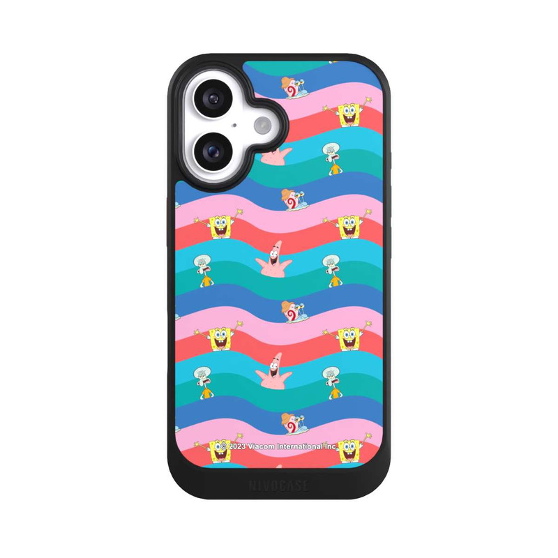 iPhone 16 NIVOcore Spongebob Freunde Bunte Wellen