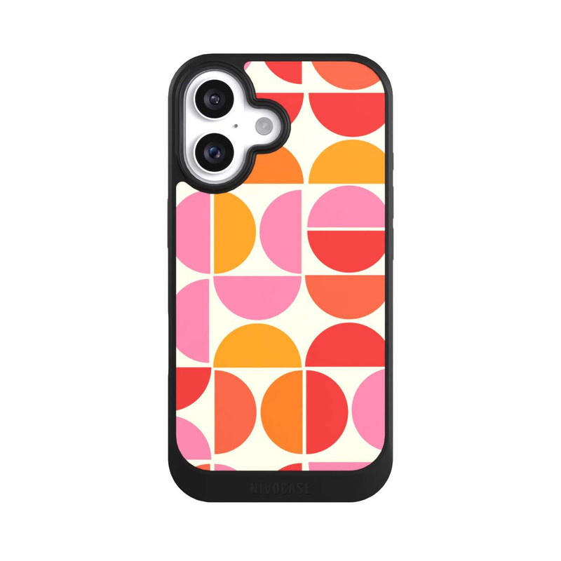 iPhone 16 NIVOcore Retro Trend Muster Orange
