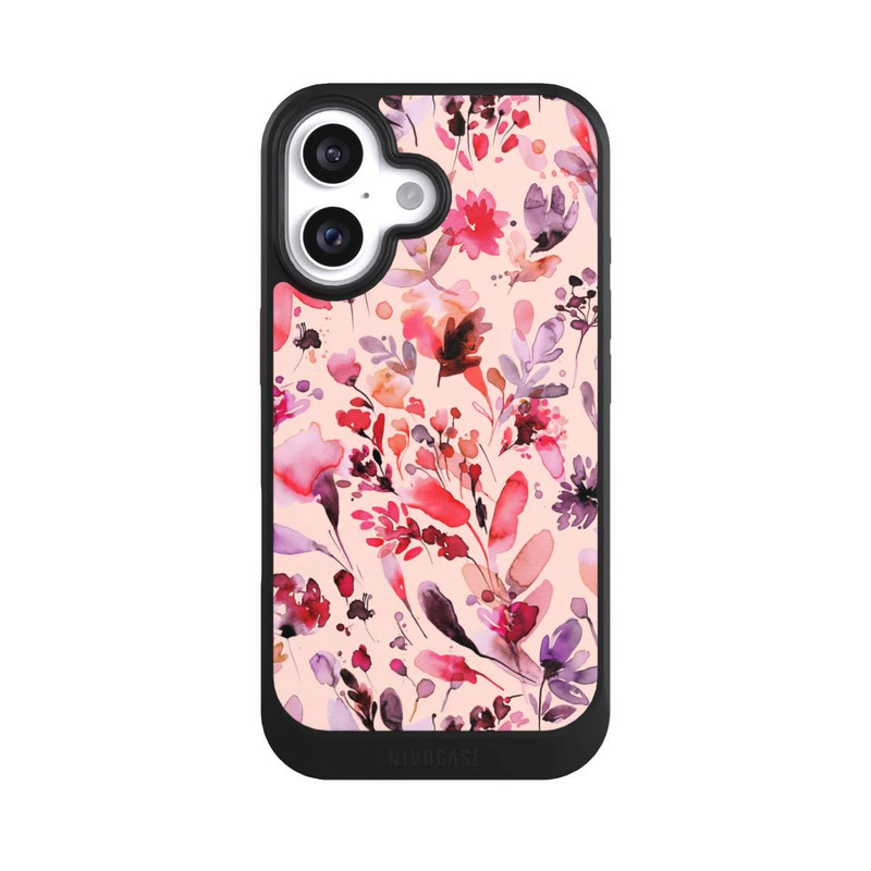 iPhone 16 NIVOcore Künstlerische Blumen Viva Magenta