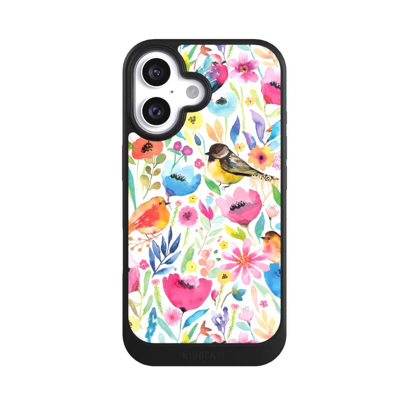 iPhone 16 NIVOcore Wunderliche Vögel und Blumen