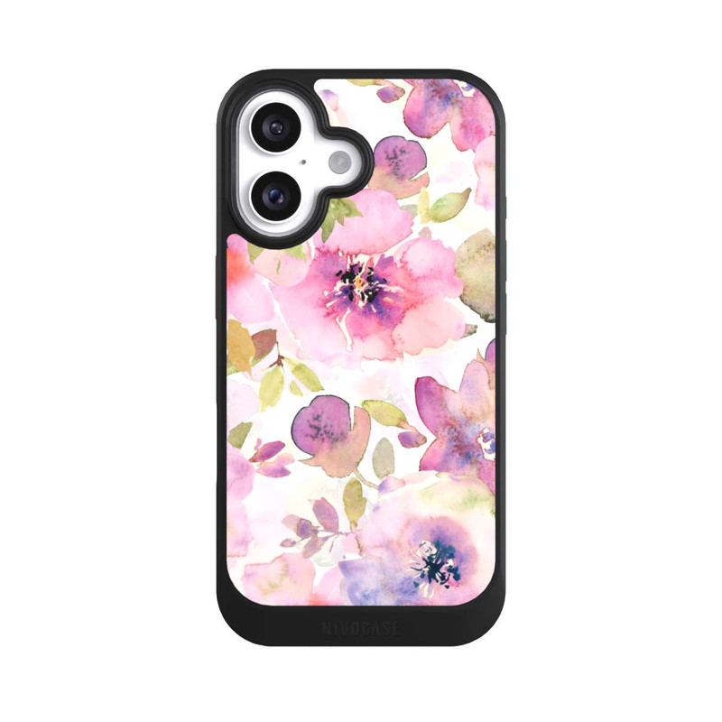 iPhone 16 NIVOcore Tapete mit rosa Blumen