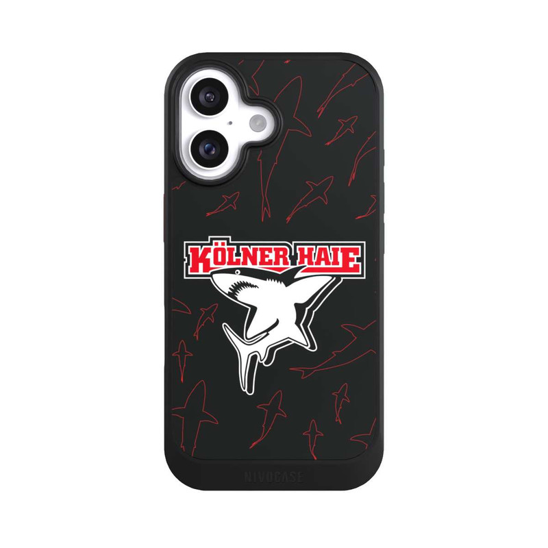 iPhone 16 NIVOcore Haie Muster Rot