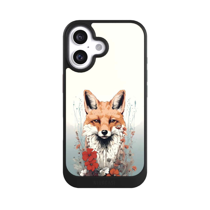 iPhone 16 NIVOcore Renard avec des fleurs