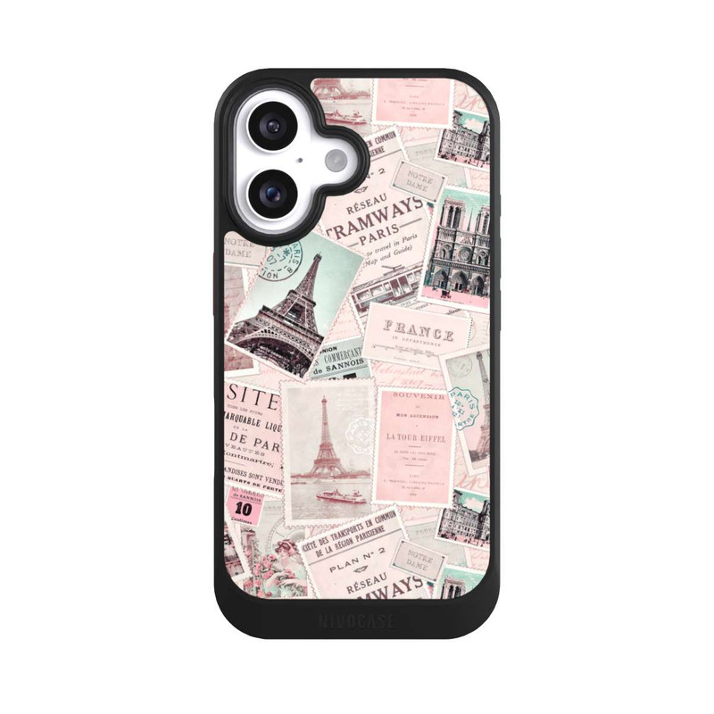 iPhone 16 NIVOcore Vintage Paris Postcards Pattern