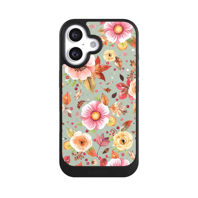 iPhone 16 NIVOcore Autumn Flowers Soft Green