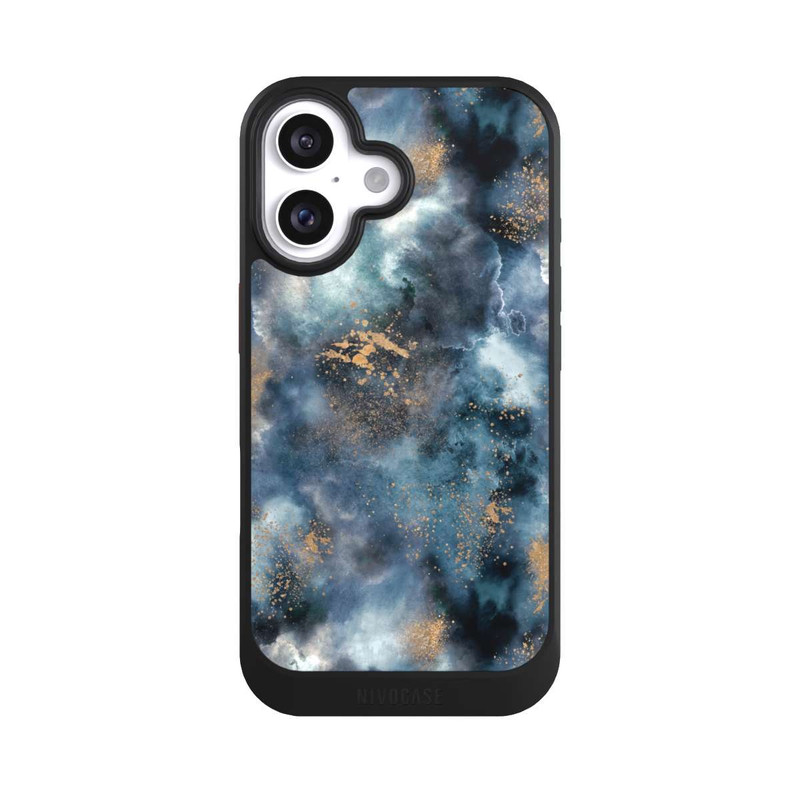 iPhone 16 NIVOcore Smoky Marble Watercolor Navy