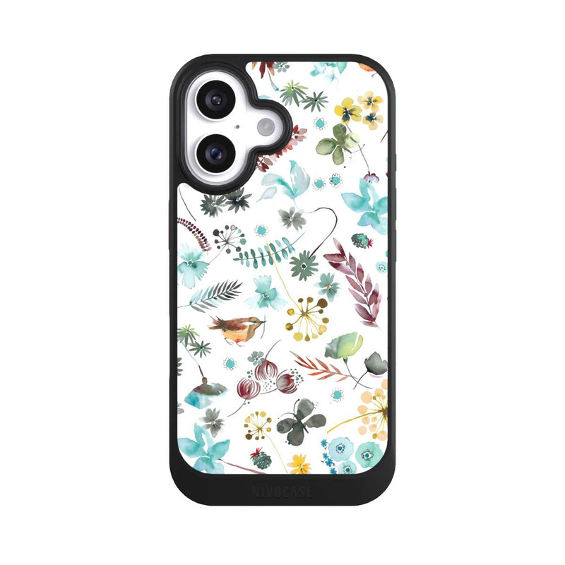 iPhone 16 NIVOcore Botanischer Schmetterling Natur Blau
