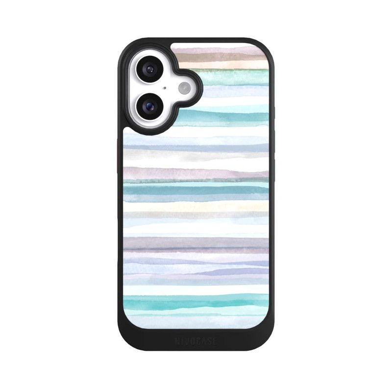 iPhone 16 NIVOcore Pastellfarbene Streifen Blau