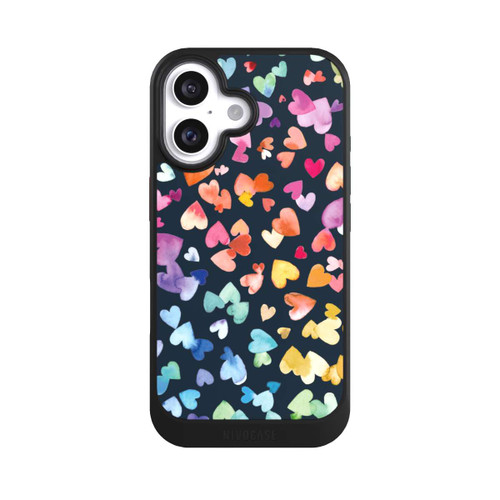 Apple iPhone 16 NIVOcore Valentinstag Herzen Schwarz