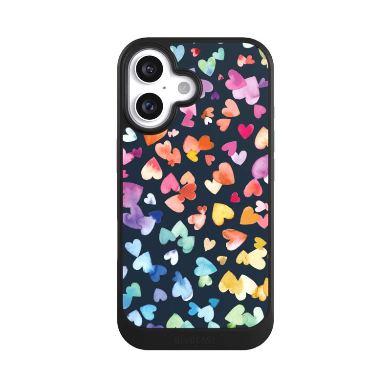 iPhone 16 NIVOcore Valentinstag Herzen Schwarz