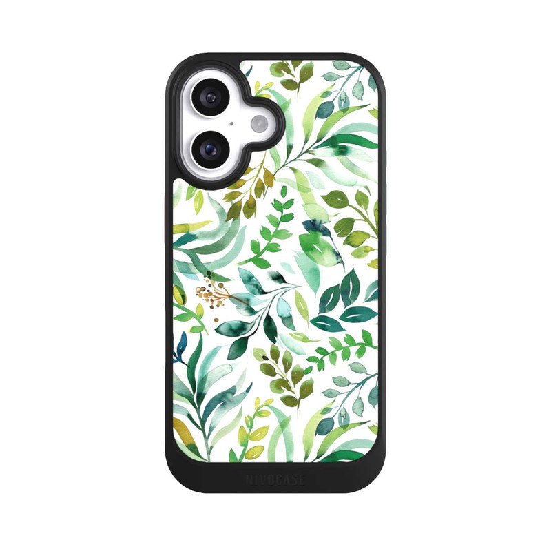 iPhone 16 NIVOcore Watercolor Palms Leaves Botanical Green