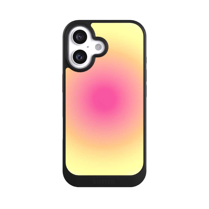 iPhone 16 NIVOcore Aura yellow pink circle