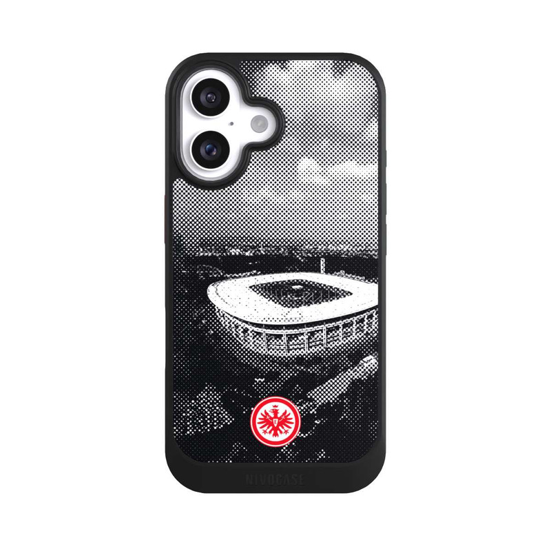iPhone 16 NIVOcore SGE Stadion Schwarz Weiß