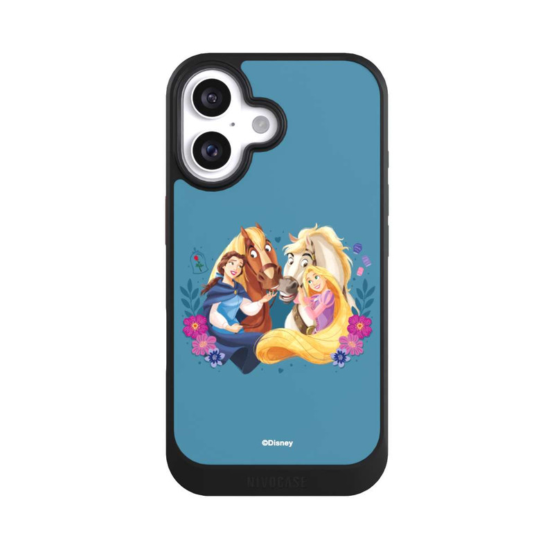 iPhone 16 NIVOcore Disney Prinzessinnen Belle and Rapunzel mit Pferden