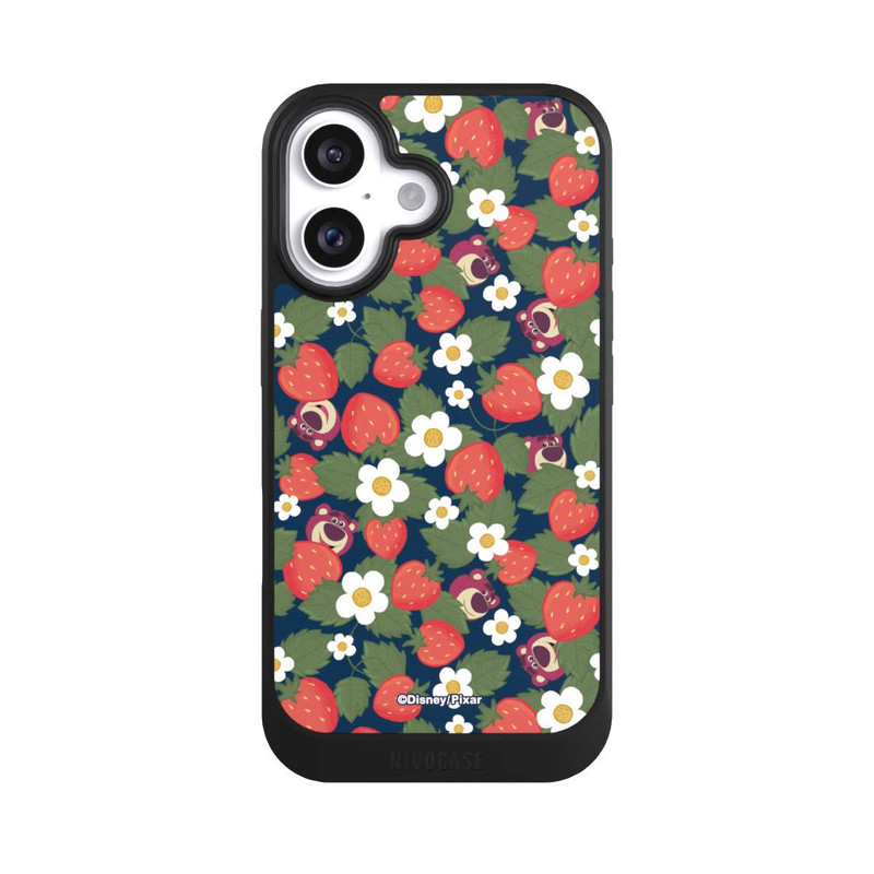 iPhone 16 NIVOcore Lotso Toy Story Strawberry Flower Pattern