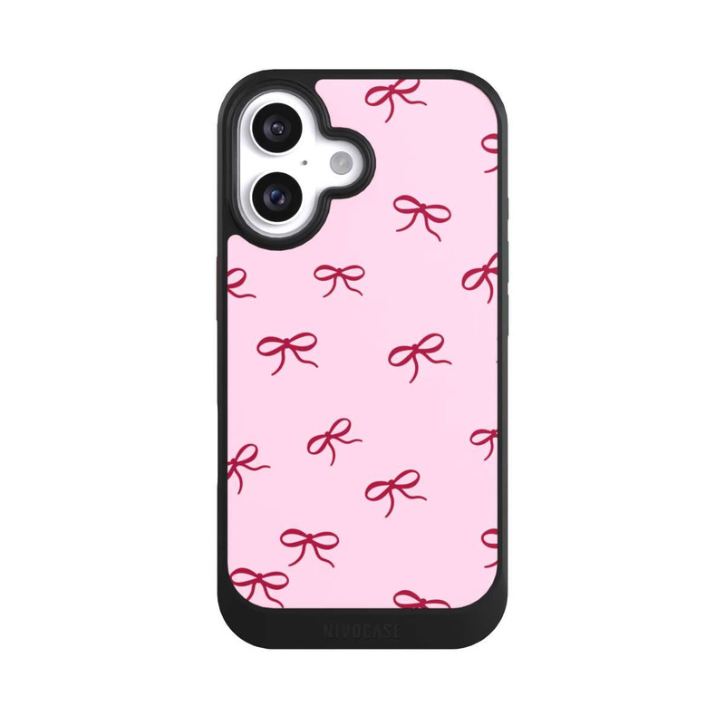 iPhone 16 NIVOcore Schleifen Muster Rot Pink