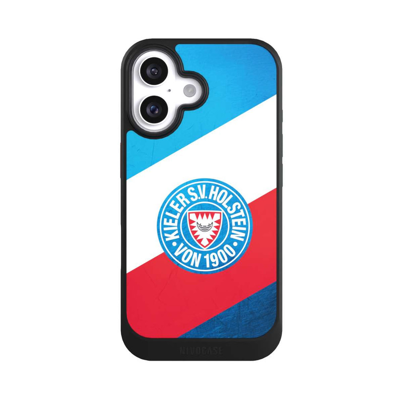 iPhone 16 NIVOcore Holstein Kiel Logo Streifen Scratch