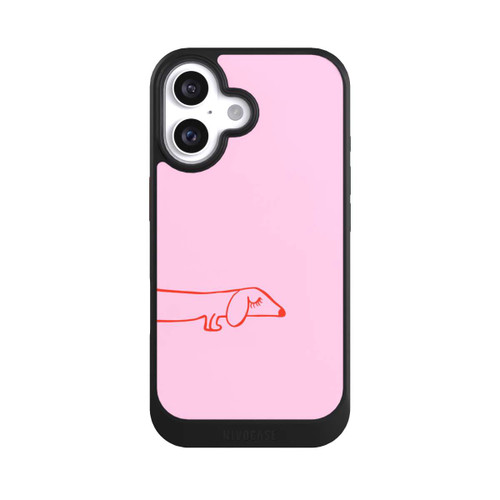 Apple iPhone 16 NIVOcore Dachshund Illustration Pink