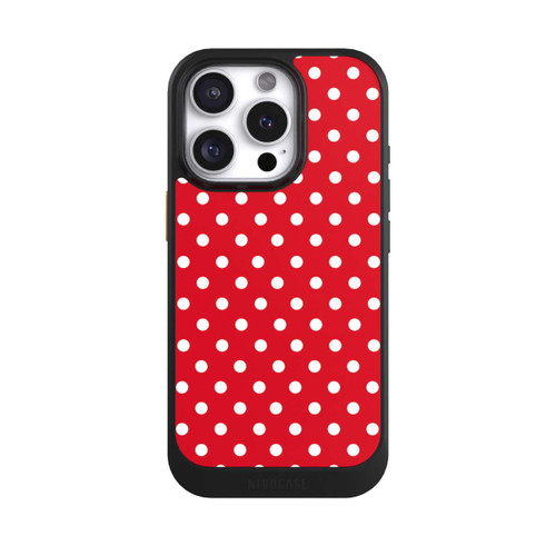 Apple iPhone 16 Pro NIVOcore Polka Dots Dunkelrot und Weiß