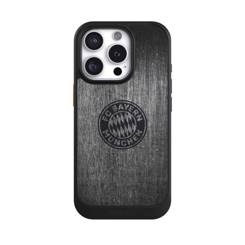 iPhone 16 Pro NIVOcore Metalllook FCB Logo einfarbig