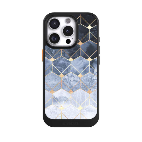 Apple iPhone 16 Pro NIVOcore Blaue Sechsecke und Diamanten Golddruck