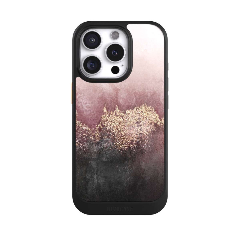 iPhone 16 Pro NIVOcore Impression d'or de poussière de ciel rose