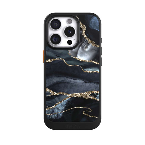 Apple iPhone 16 Pro NIVOcore Dark Marble Gold Glitter Look