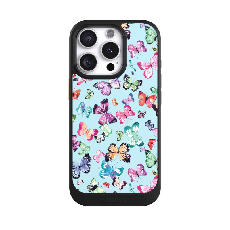 iPhone 16 Pro NIVOcore Schmetterlinge rosa orange blau
