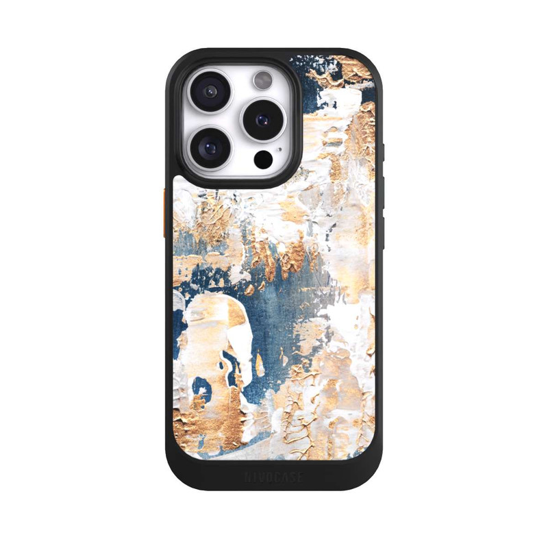 iPhone 16 Pro NIVOcore Abstraction Bleu et Or