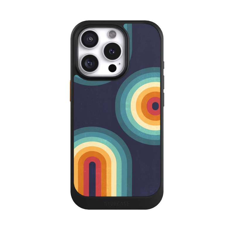 iPhone 16 Pro NIVOcore Double Rainbow on Blue