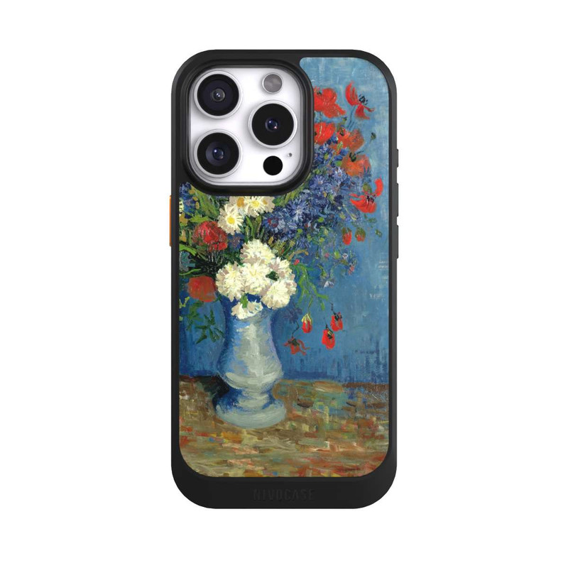 iPhone 16 Pro NIVOcore Stillleben Vase mit Kornblumen und Mohnblumen von Vincent Van Gogh