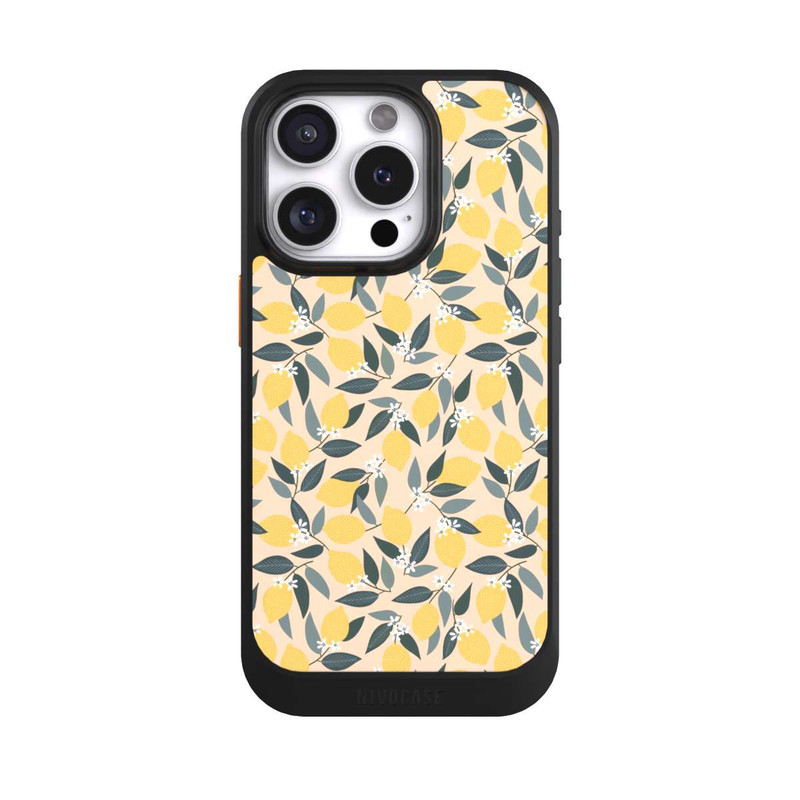 iPhone 16 Pro NIVOcore Rosa Zitronen-Muster