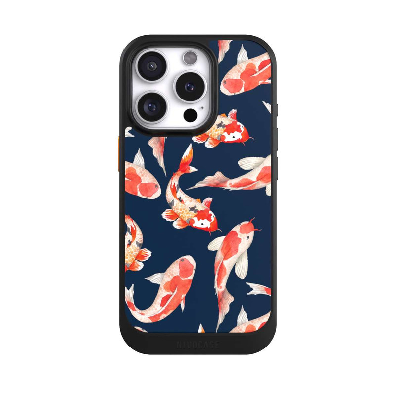 iPhone 16 Pro NIVOcore Koi auf blauem Hintergrund