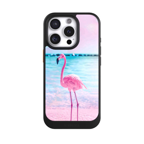 Apple iPhone 16 Pro NIVOcore Rosa Flamingo am Meer