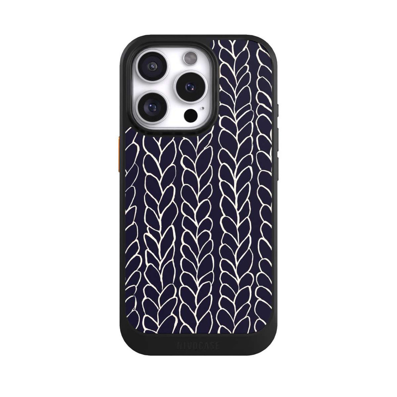 iPhone 16 Pro NIVOcore Wool Braids Drawings Navy