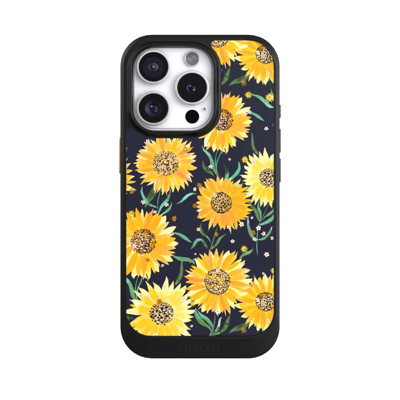 iPhone 16 Pro NIVOcore Sonnenblumen schwarz