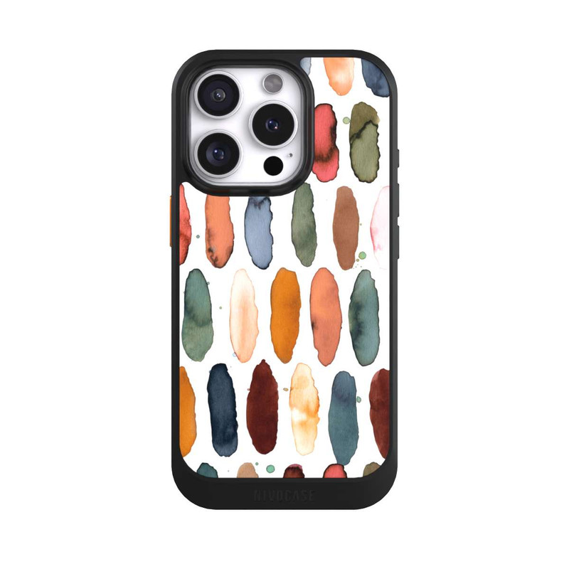 iPhone 16 Pro NIVOcore Watercolor Dashes Mineral Terracotta