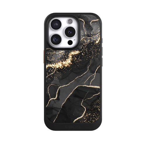 Apple iPhone 16 Pro NIVOcore Look Spirales de Marbre Sombre &amp; Or