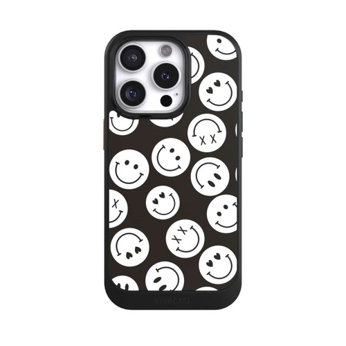Apple iPhone 16 Pro NIVOcore Smiles Emotes Pattern Black And White