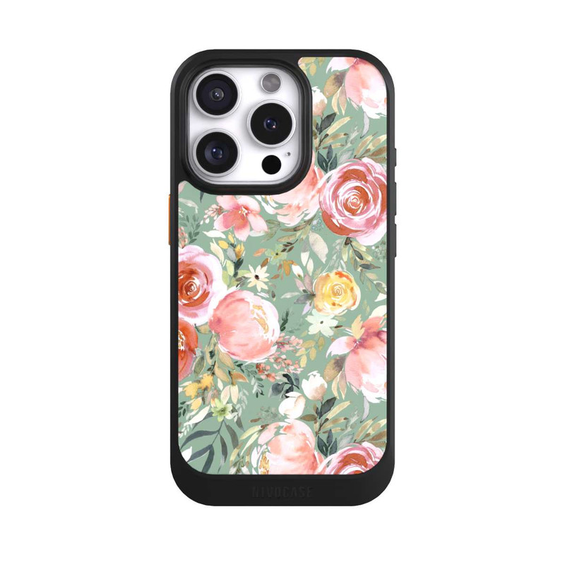 iPhone 16 Pro NIVOcore Pastellfarbener Pfingstrosenstrauß