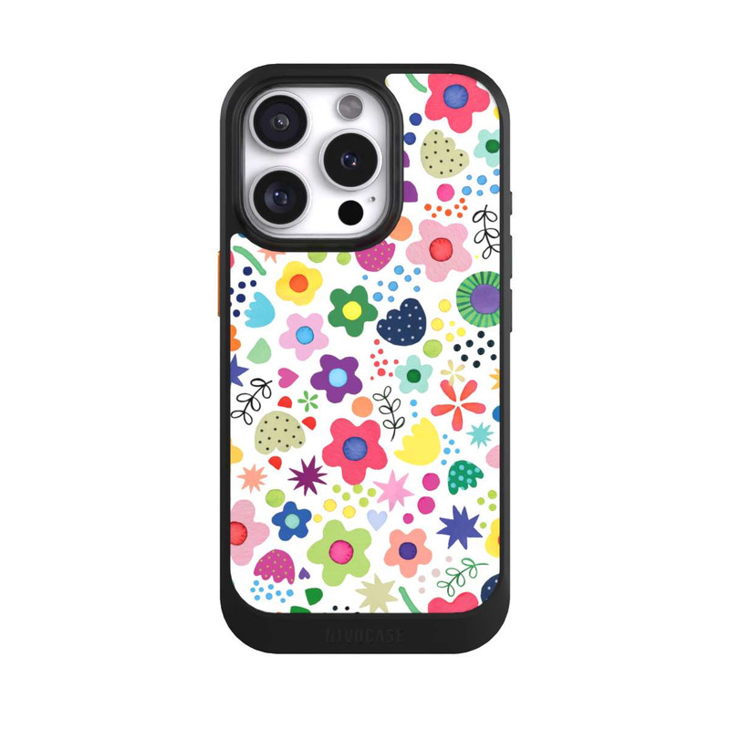 iPhone 16 Pro NIVOcore Psychedelische Blumen bunt