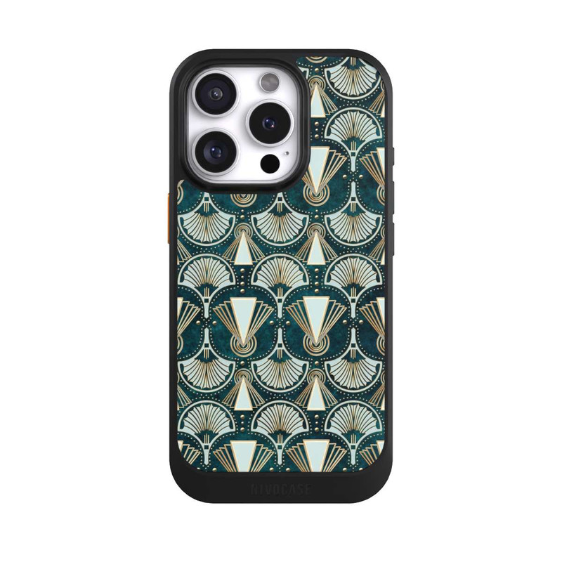 iPhone 16 Pro NIVOcore Art Deco Green Pattern