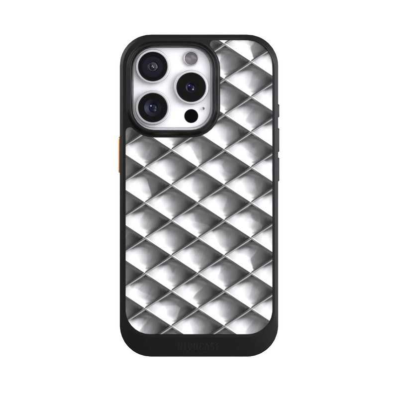iPhone 16 Pro NIVOcore Carrés argentés Glamour