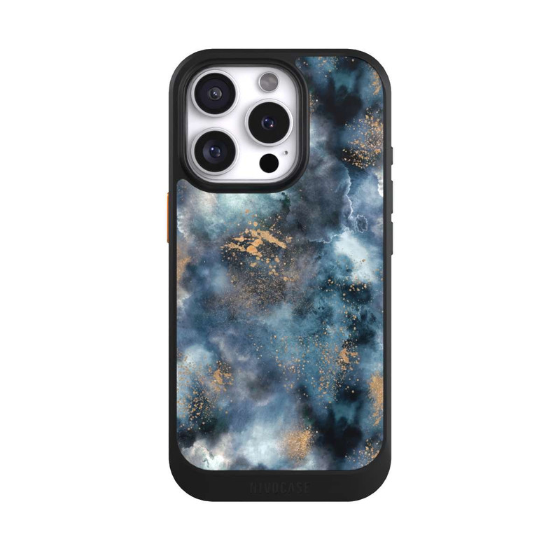 iPhone 16 Pro NIVOcore Smoky Marble Watercolor Navy