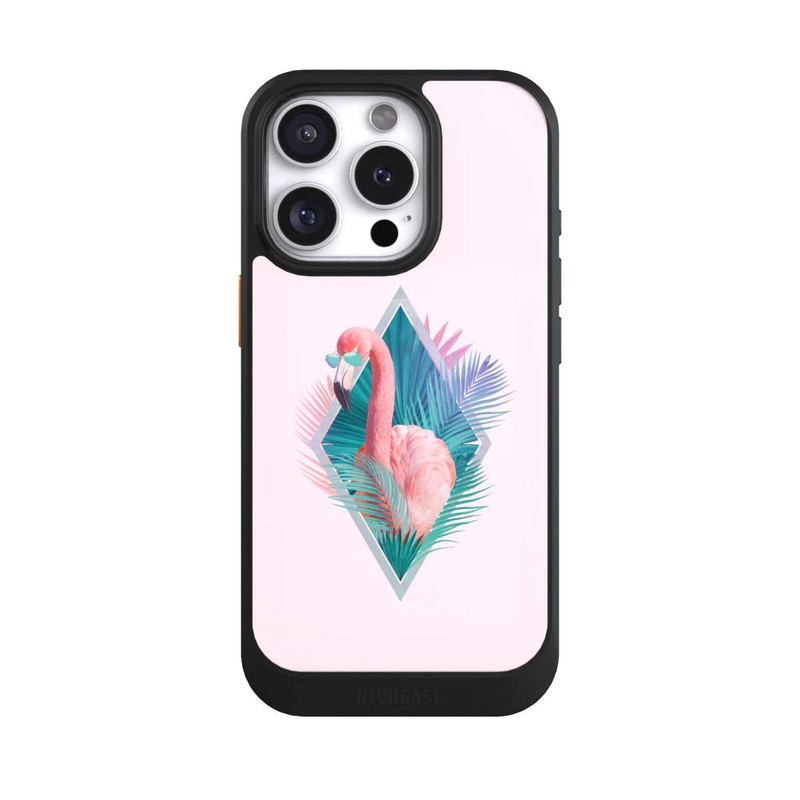 iPhone 16 Pro NIVOcore Tropische Pflanzen Flamingo