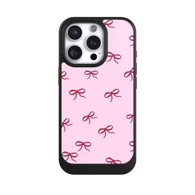 iPhone 16 Pro NIVOcore Bows Red Pink Pattern