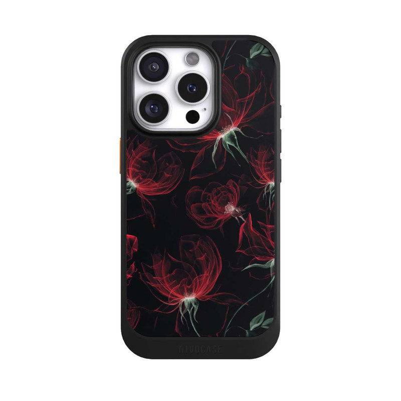 iPhone 16 Pro NIVOcore Tapete mit roten Blumen
